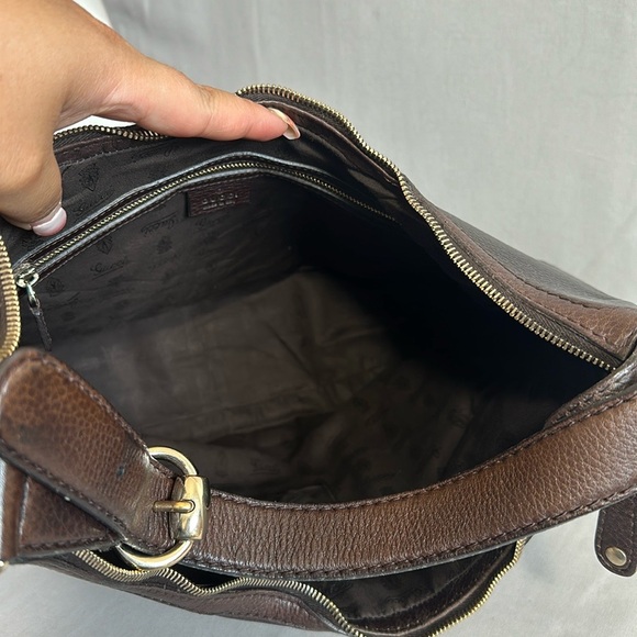 Gucci Brown Cocoa Leather Horsebit Heritage Web Hobo - Picture 11 of 12